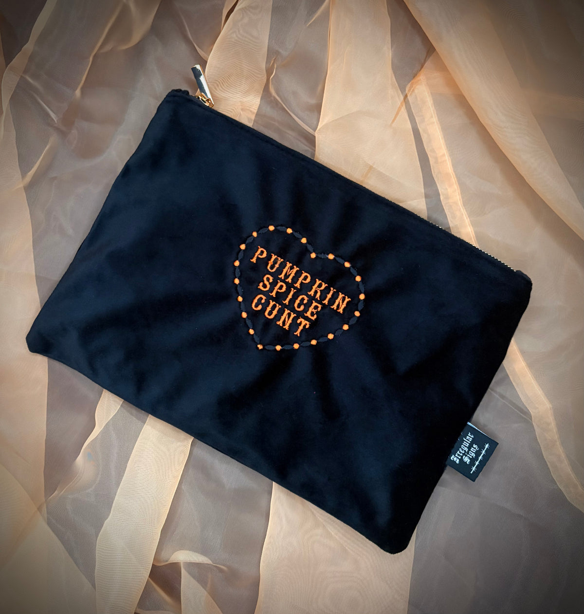 Gothic Velvet Zip Bag